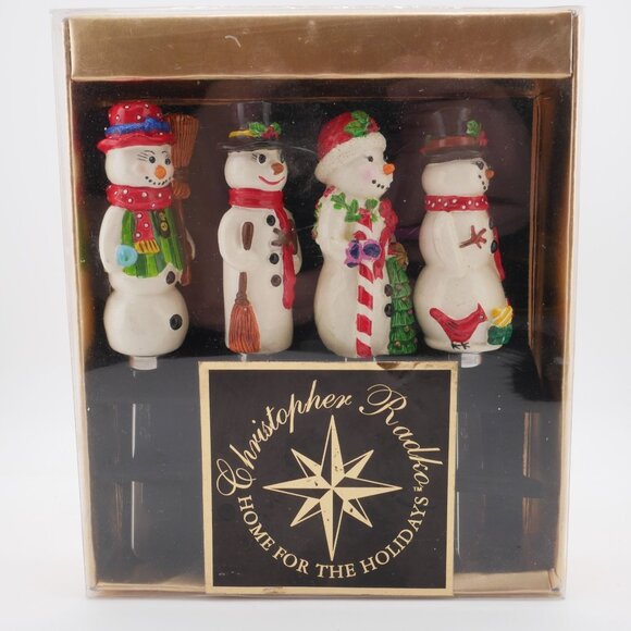 Christopher Radko Snowman Pate Knives Set Of 4 Holiday Spreaders NIB - Picture 1 of 2
